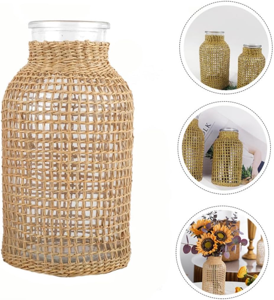 1pc Artistic Glass Flower Vase Japanese Style Home Decor