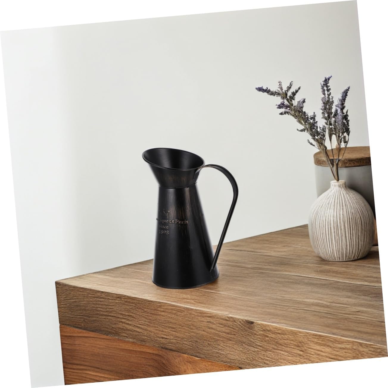 DOITOOL Rustic Shabby Chic Black Metal Vase