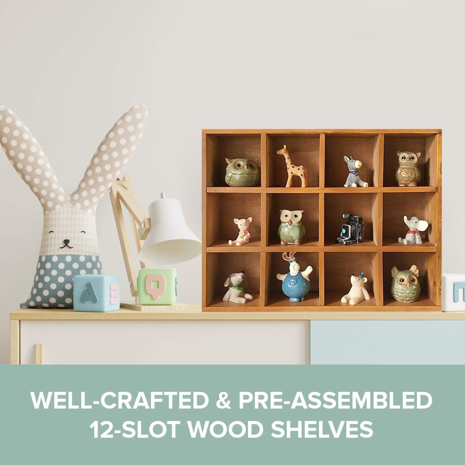 Primo Supply 12-Slot Wood Display Cabinet Square