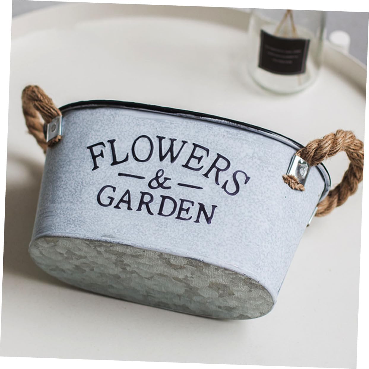 Vintage Style Iron Bucket Flower Vase