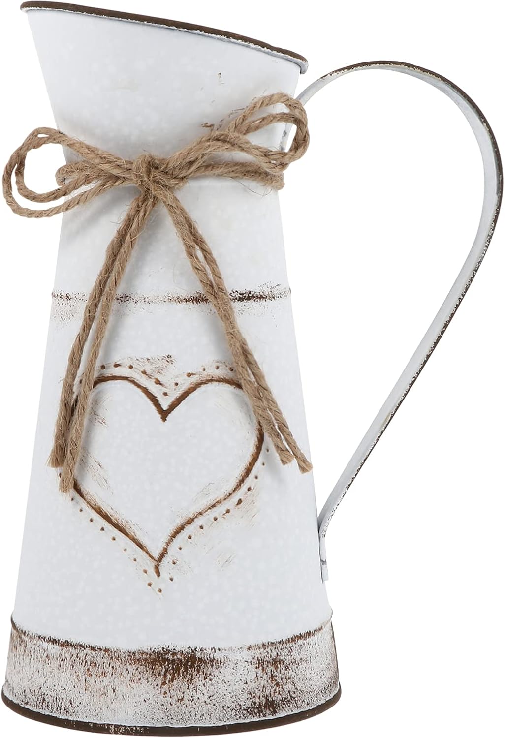 DOITOOL Vintage Tin Pitcher Flower Vase