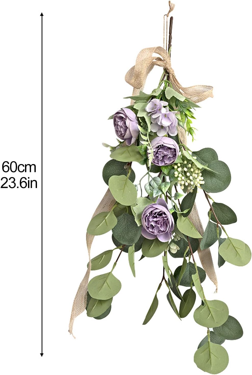 236 Inch Eucalyptus Swag with Flowers Wall Hanging Decor
