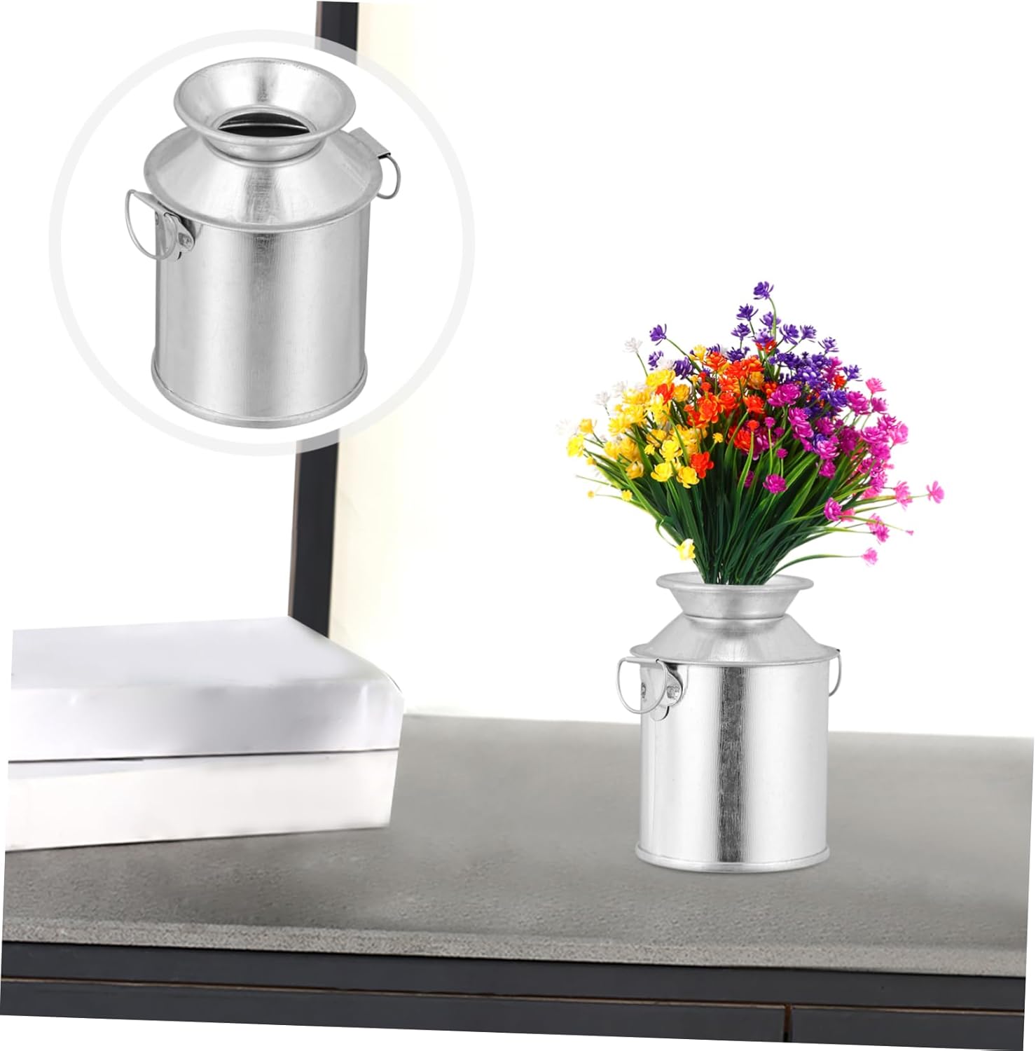 STOBAZA 3pcs Vintage Iron Art Flower Bucket Rustic Planter Containers for Home Decor Dried Plants