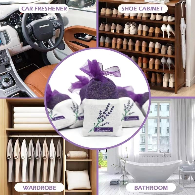 Haswer Lavender Sachets Pack of 10 for Home and Car