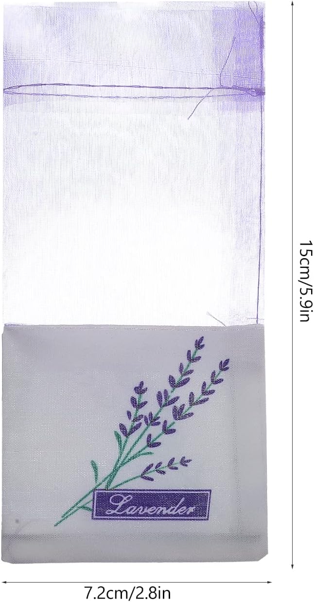 30 Pcs Lavender Sachet Bags Empty Mesh Drawstring Organza Cotton Ramie