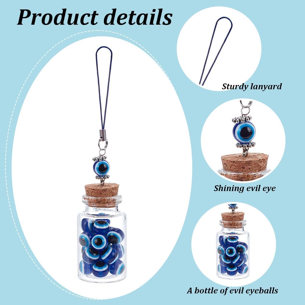 WEBEEDY 4 Pcs Lucky Blue Evil Eye Charm for Car and Home Decoration