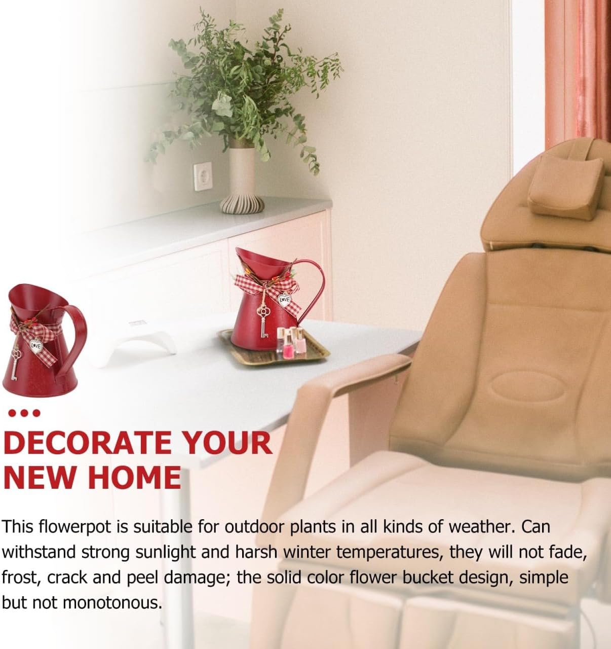 Kettle Shaped Iron Flower Vase for Home Decor