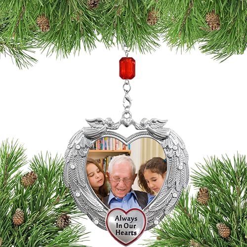 Memorial Christmas Angel Wing Photo Ornament - Always in Our Hearts