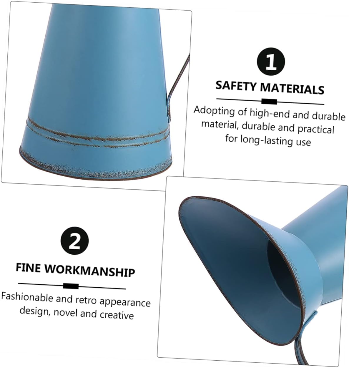 STOBAZA 2pcs Rustic Iron Flower Pot Vintage Metal Vase