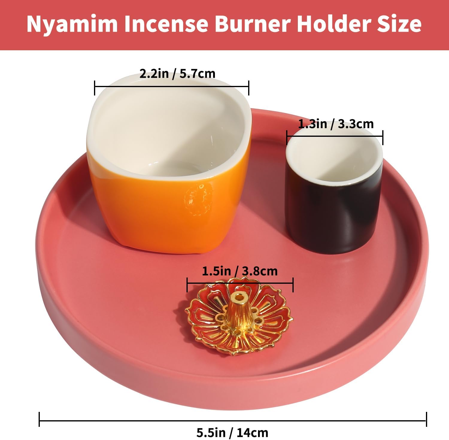 4 in 1 Ceramic Incense Holder for Yoga and Meditation