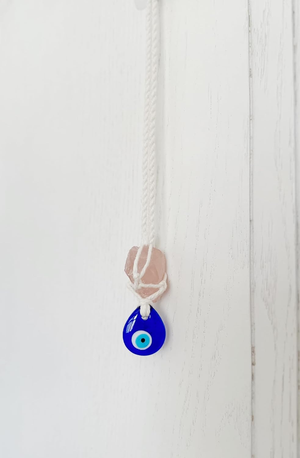 Bigbabybig Hanging Car Charm Natural Crystal Evil Eye Hemp Rope Protection Amulet