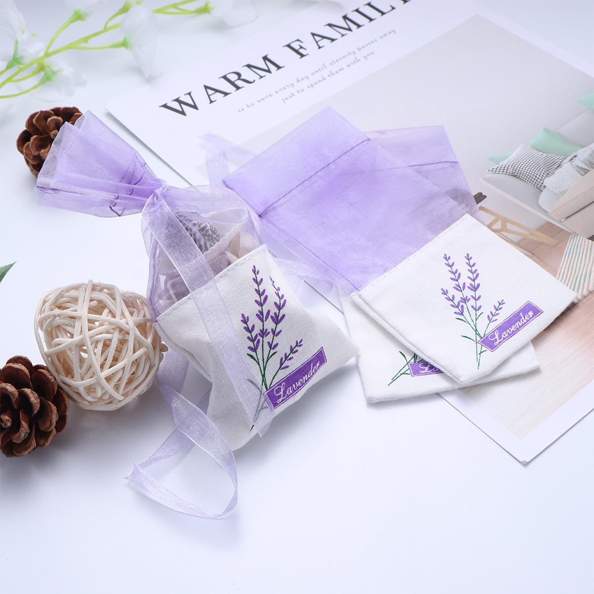 75 Pcs Lavender Scent Drawstring Jewelry Bags
