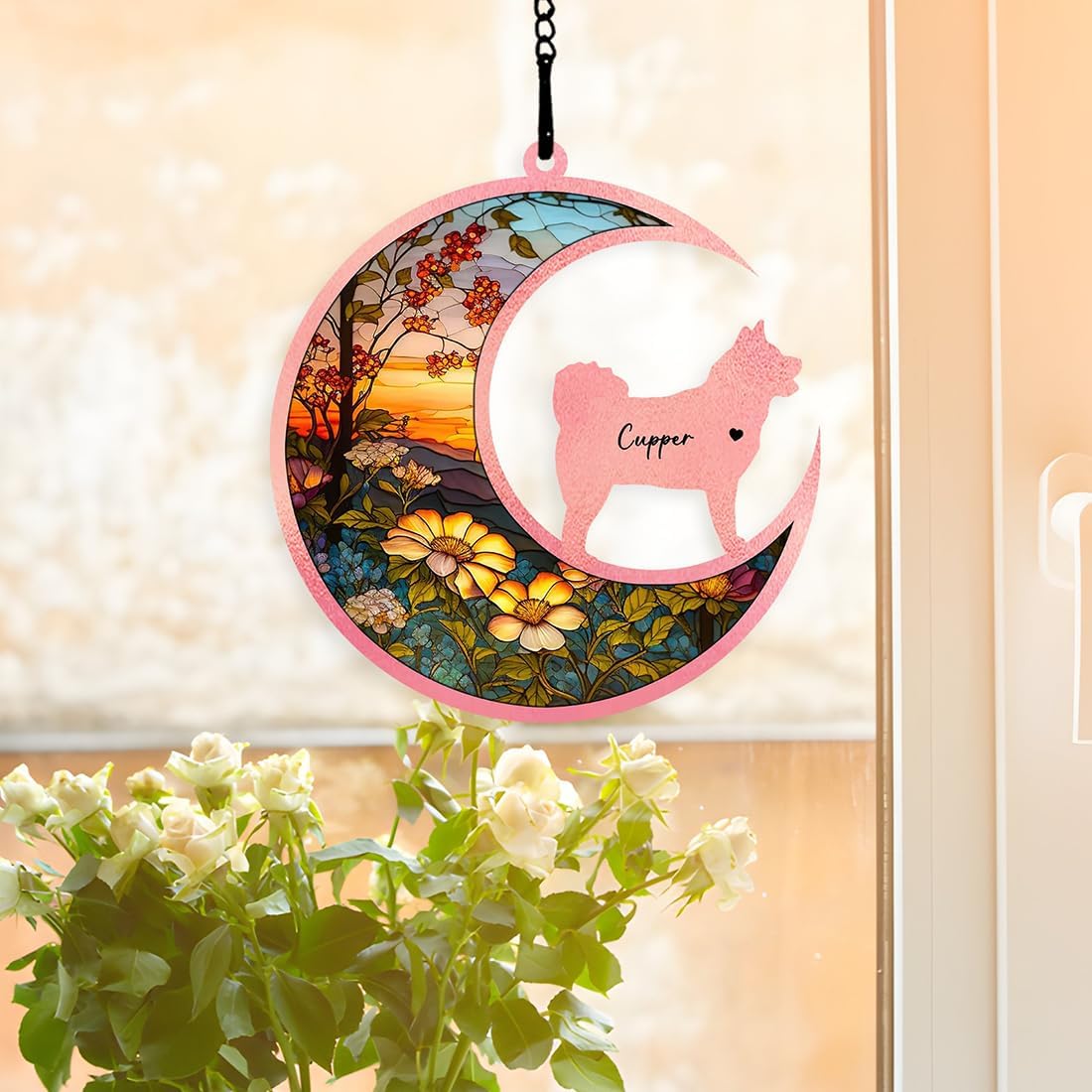 Custom Dog Memorial Suncatcher with Name