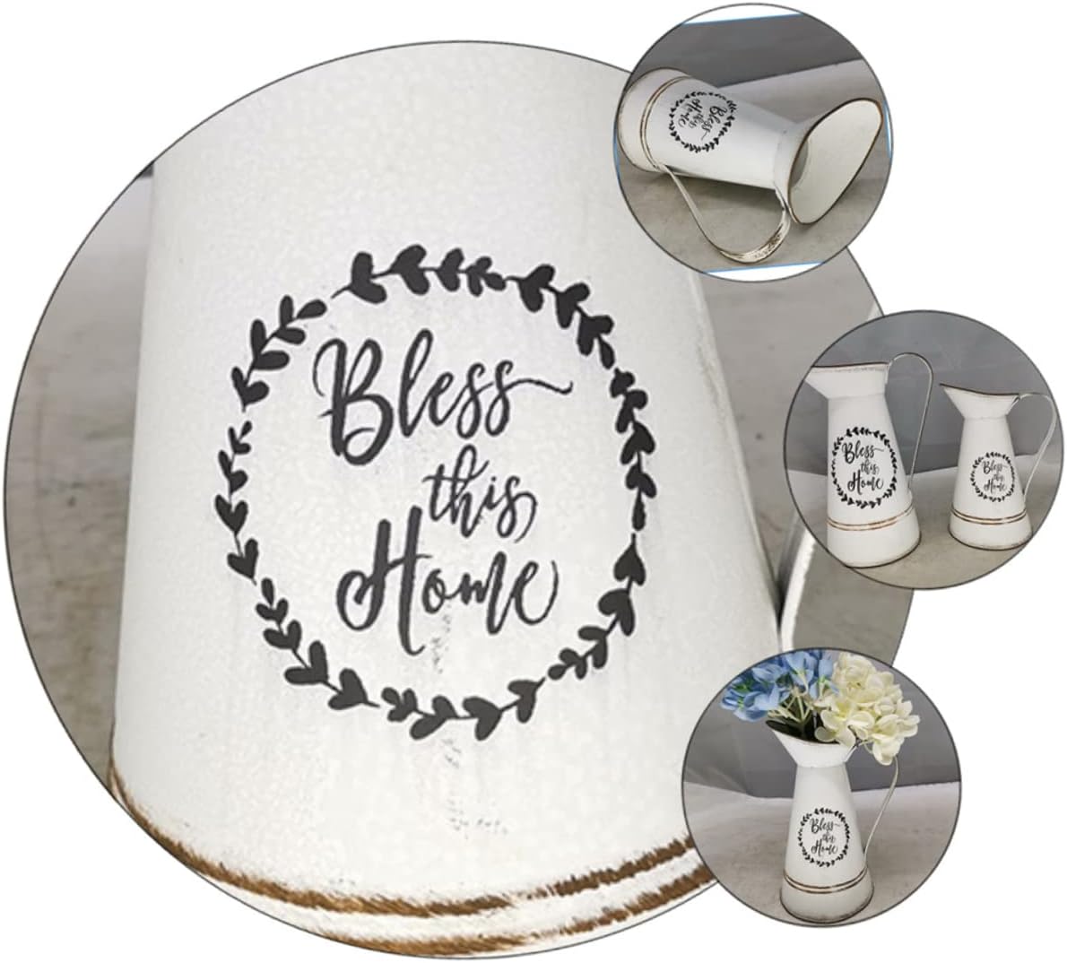 1pc Rustic Country Style Flowerpot for Home Decor Vintage White Duckbill Design