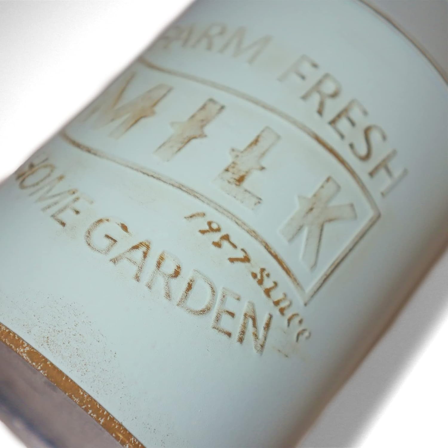 Galvanized Blue-Green Milk Can Vintage Vase