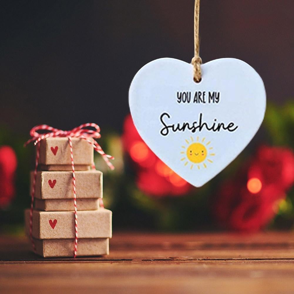 Blue Thank You Ornament Acrylic Heart Sign for Home Decor and Gifts