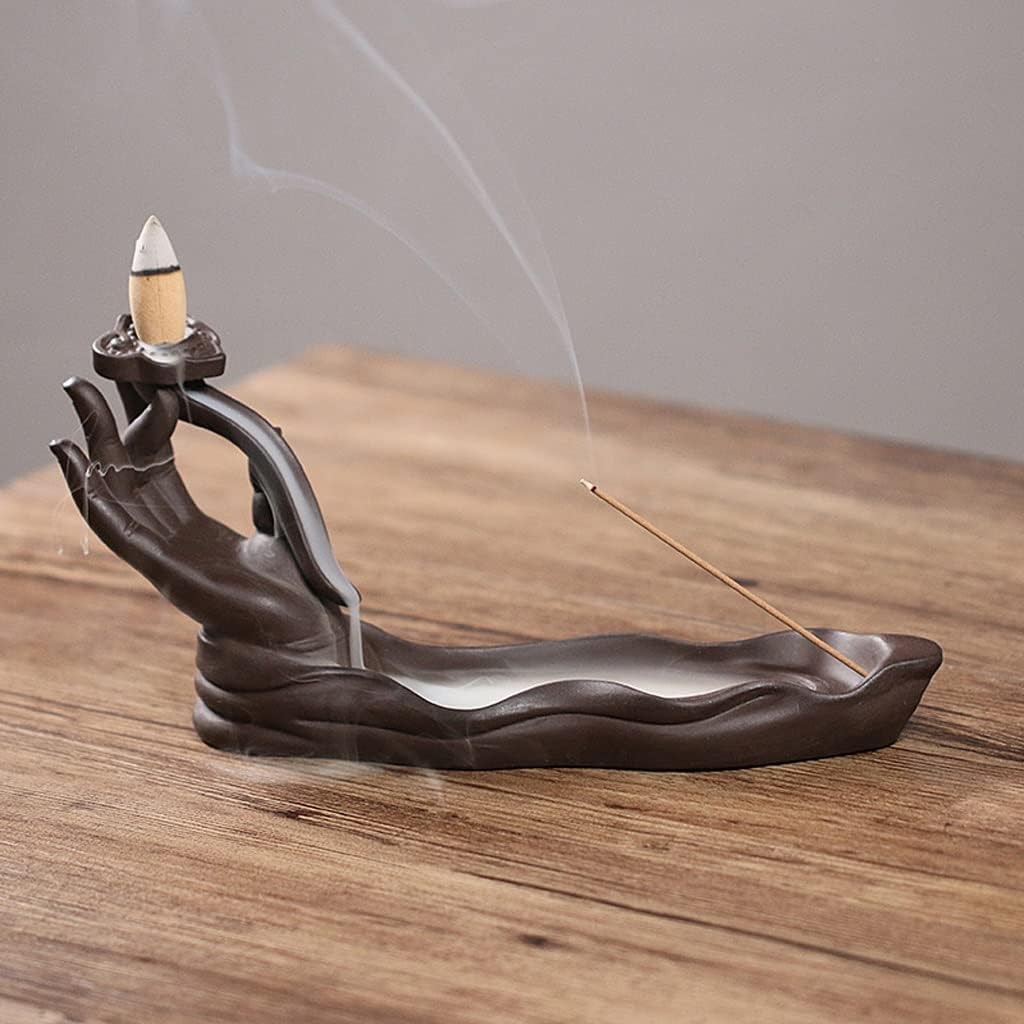 WALDOR Incense Burner Buddha Palm Handmade Holder