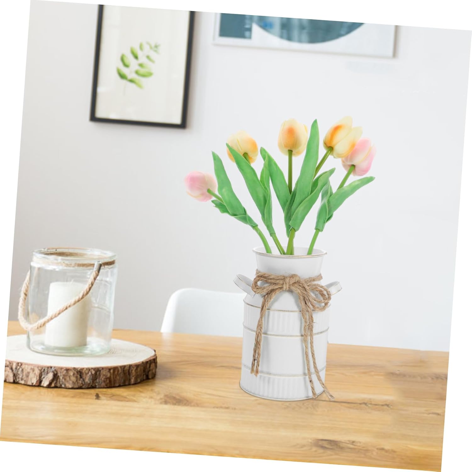 VINTORKY Breast Milk Pitcher Vase Vintage Iron Flower Holder Decorative Metal Vase