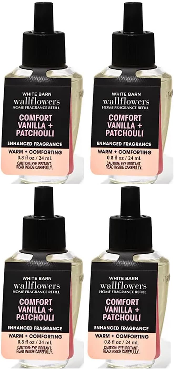 Bath Body Works Comfort Vanilla Patchouli Wall Flowers Fragrance Refill 4 Pack 32 Fl Oz