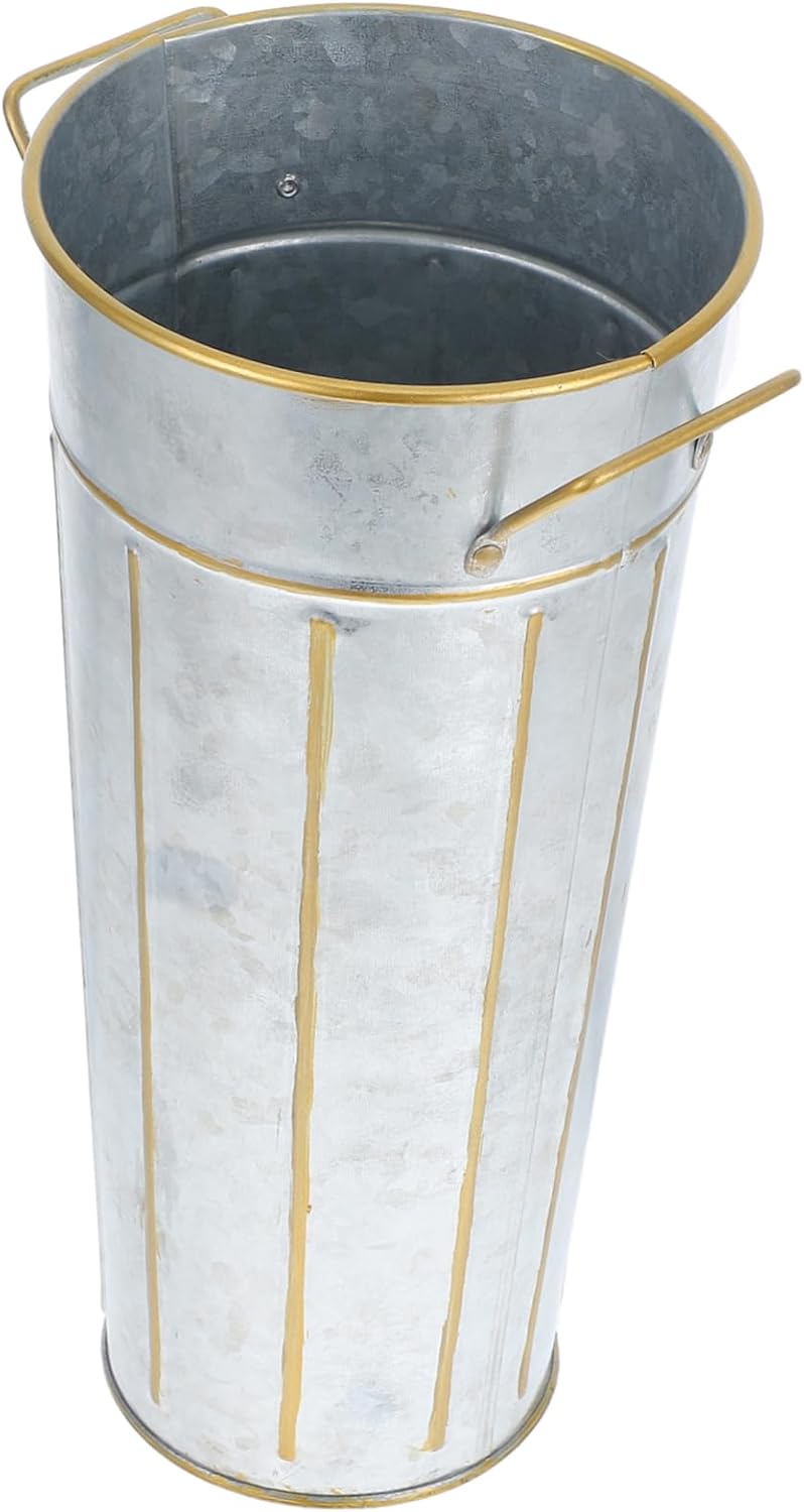 Vintage Iron Flower Arrangement Vase Rustic Decor