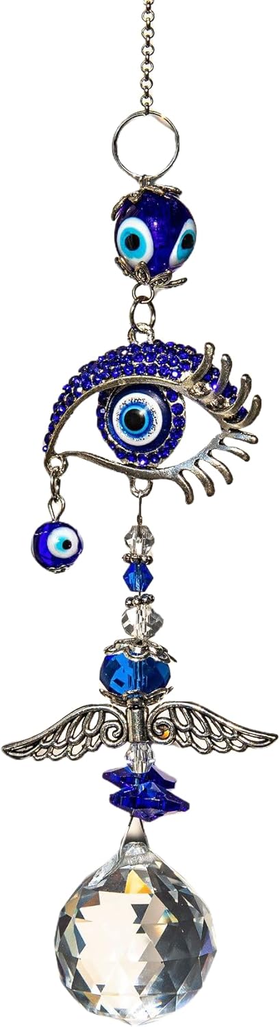 Evil Eye Crystal Wind Chimes for Window and Home Decor