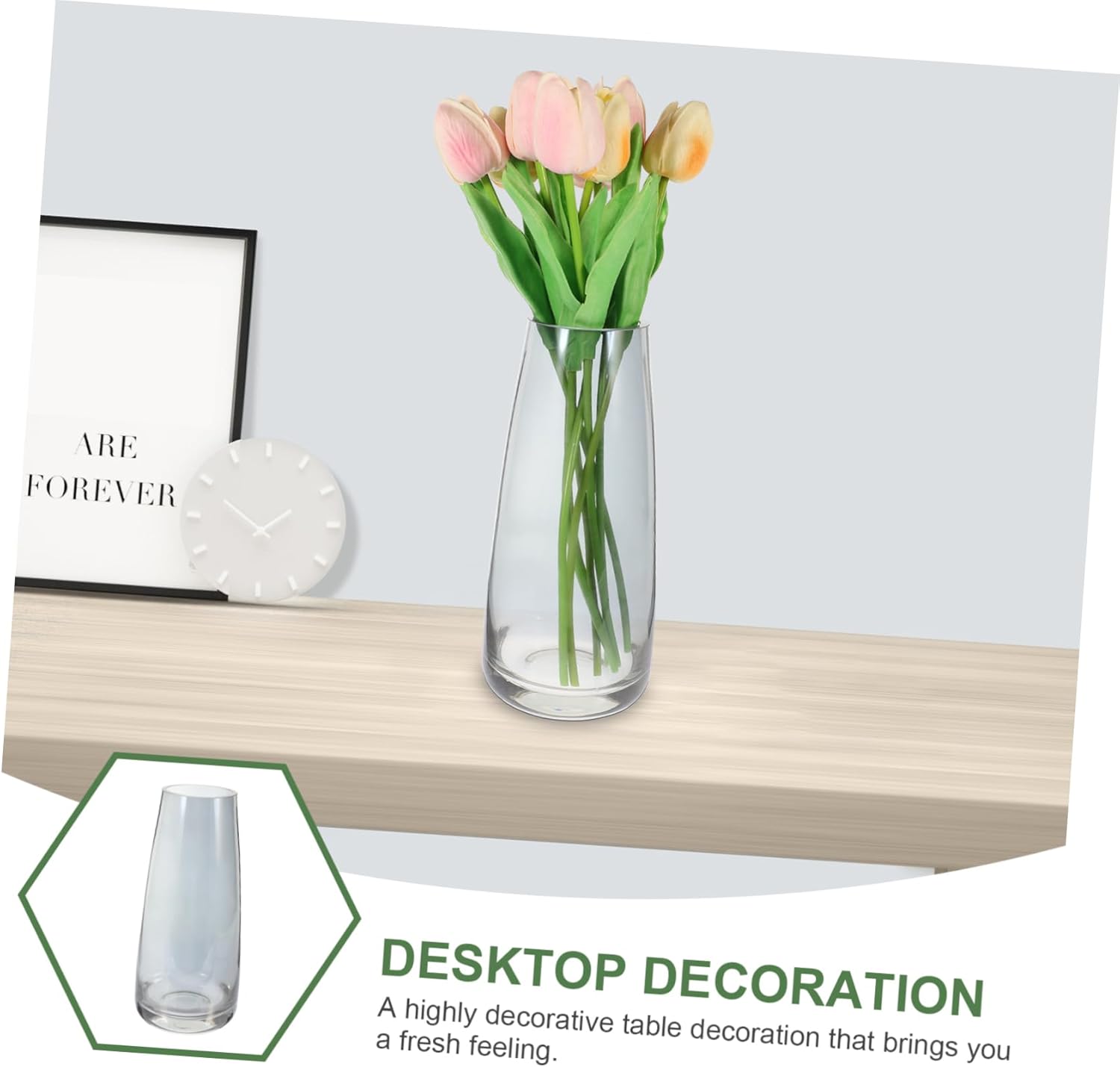 Modern Iridescent Glass Vase for Home Decor and Hydroponic Use