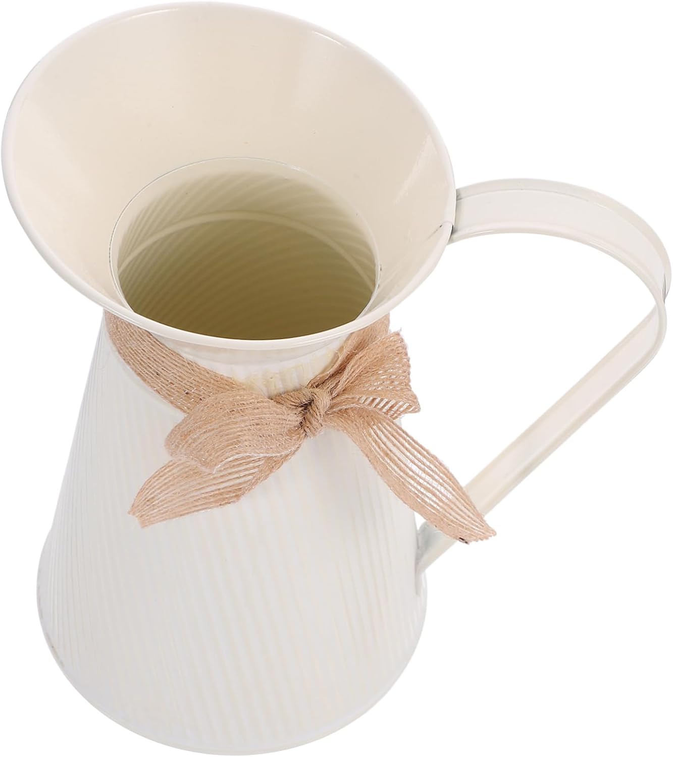 Vintage Iron Flower Bucket Vase Rustic Farmhouse Decorative Planter