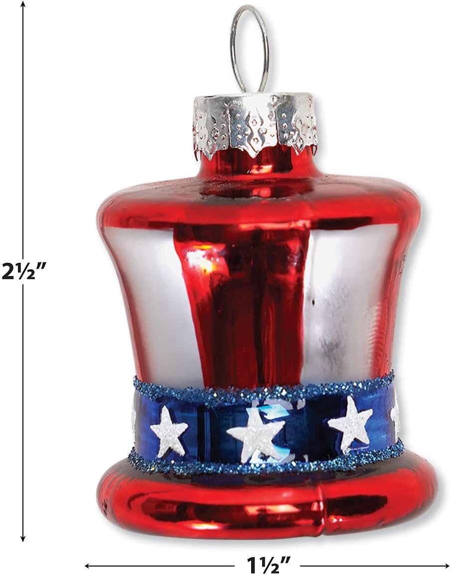 Lillian Vernon Uncle Sam Blown Glass Decorations 12-Piece Set
