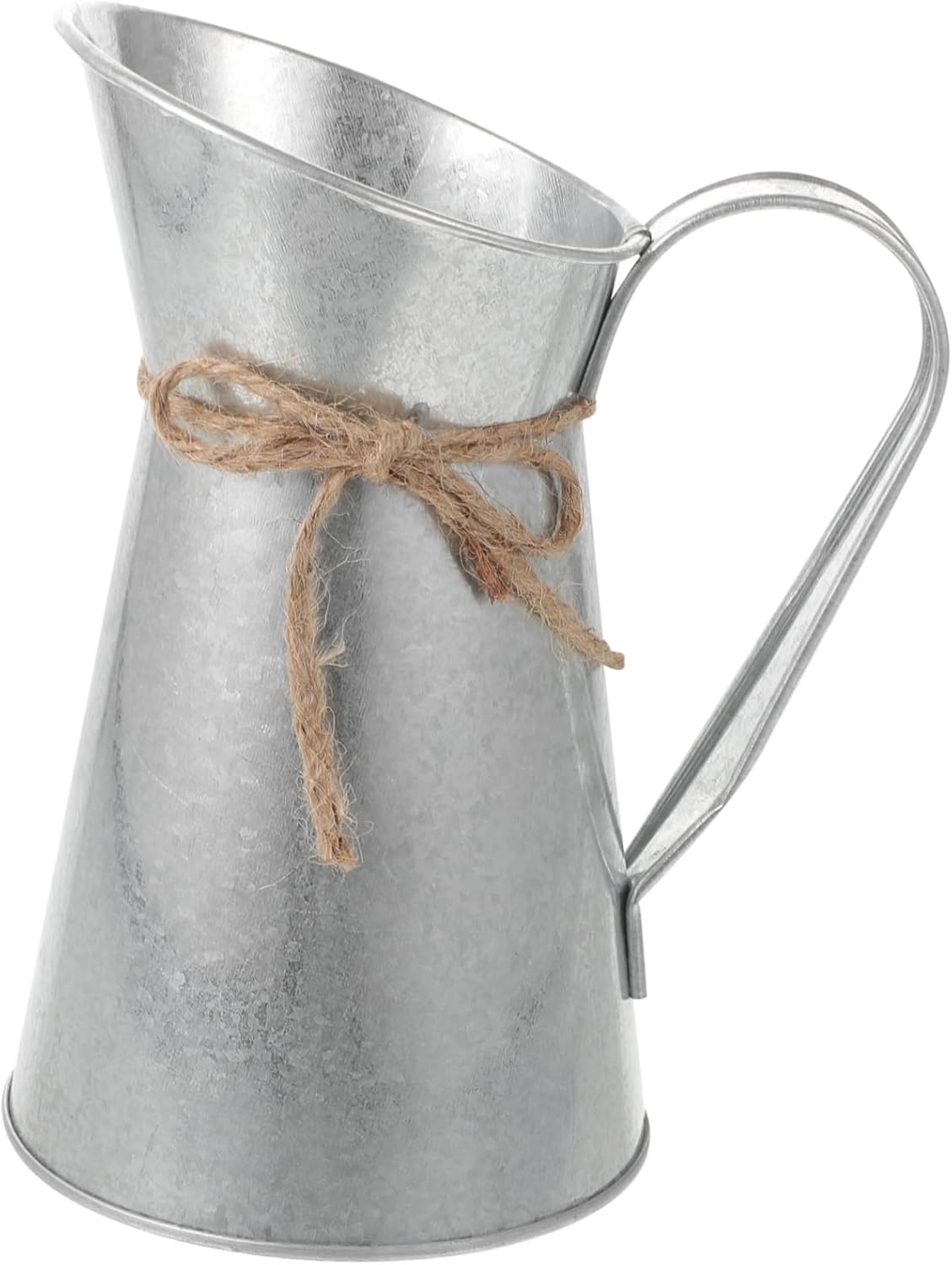 Iron Sheet Retro Decorative Vase Flower Arranging Bucket Silver Multi-Purpose Home Office Decor