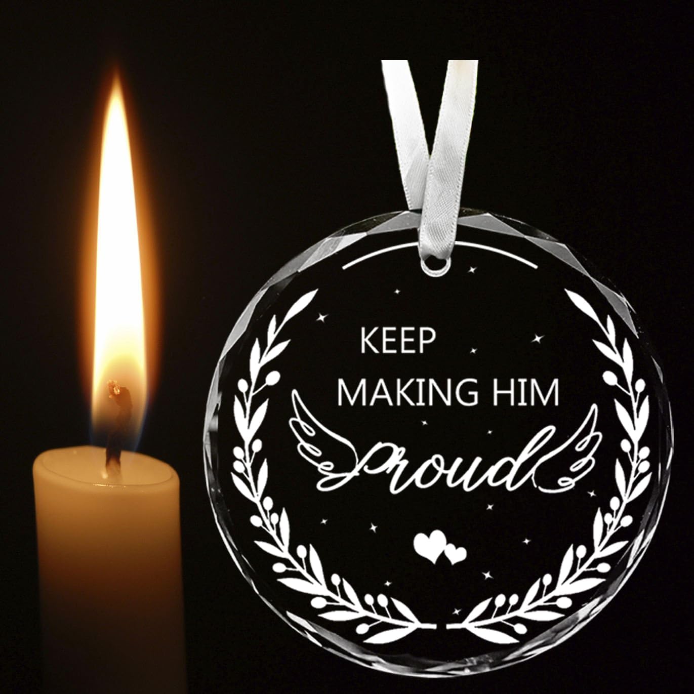 Keep Making Him Proud Memorial Ornament for Women