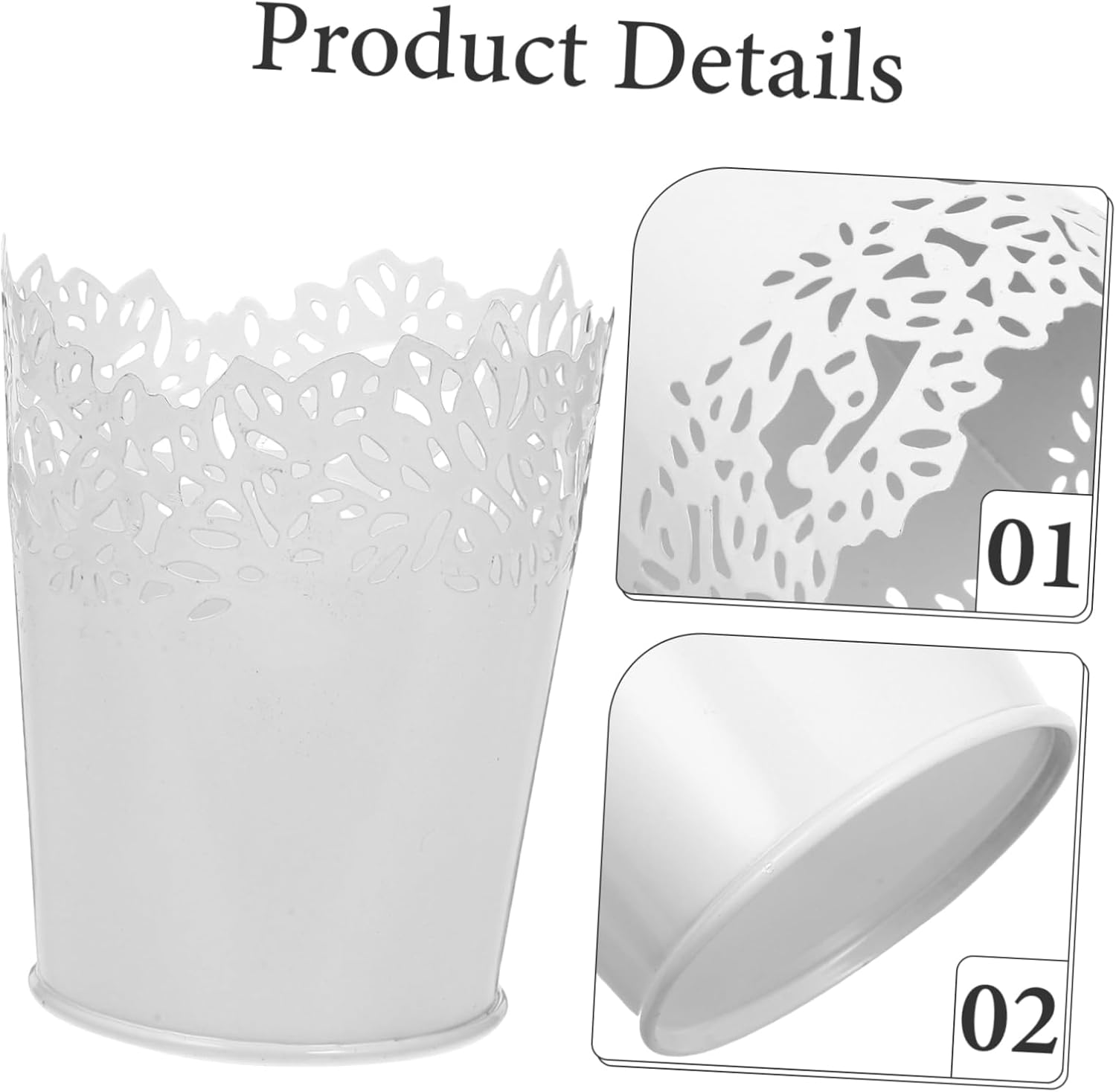 ABOOFAN White Hollow Iron Storage Buckets Set
