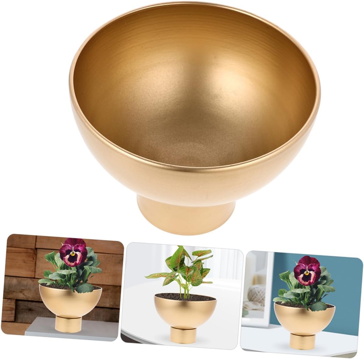 2pcs Gold Metal Flower Vase for Home Decor Centerpieces