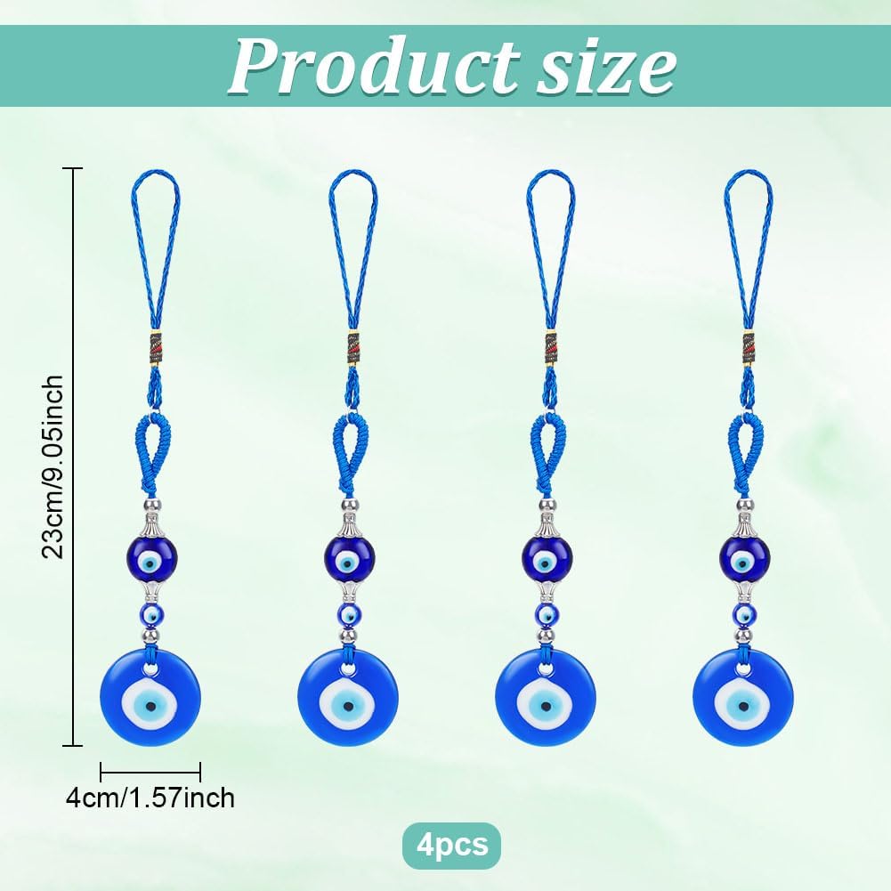 WEBEEDY 4 Piece Evil Eye Hanging Charm