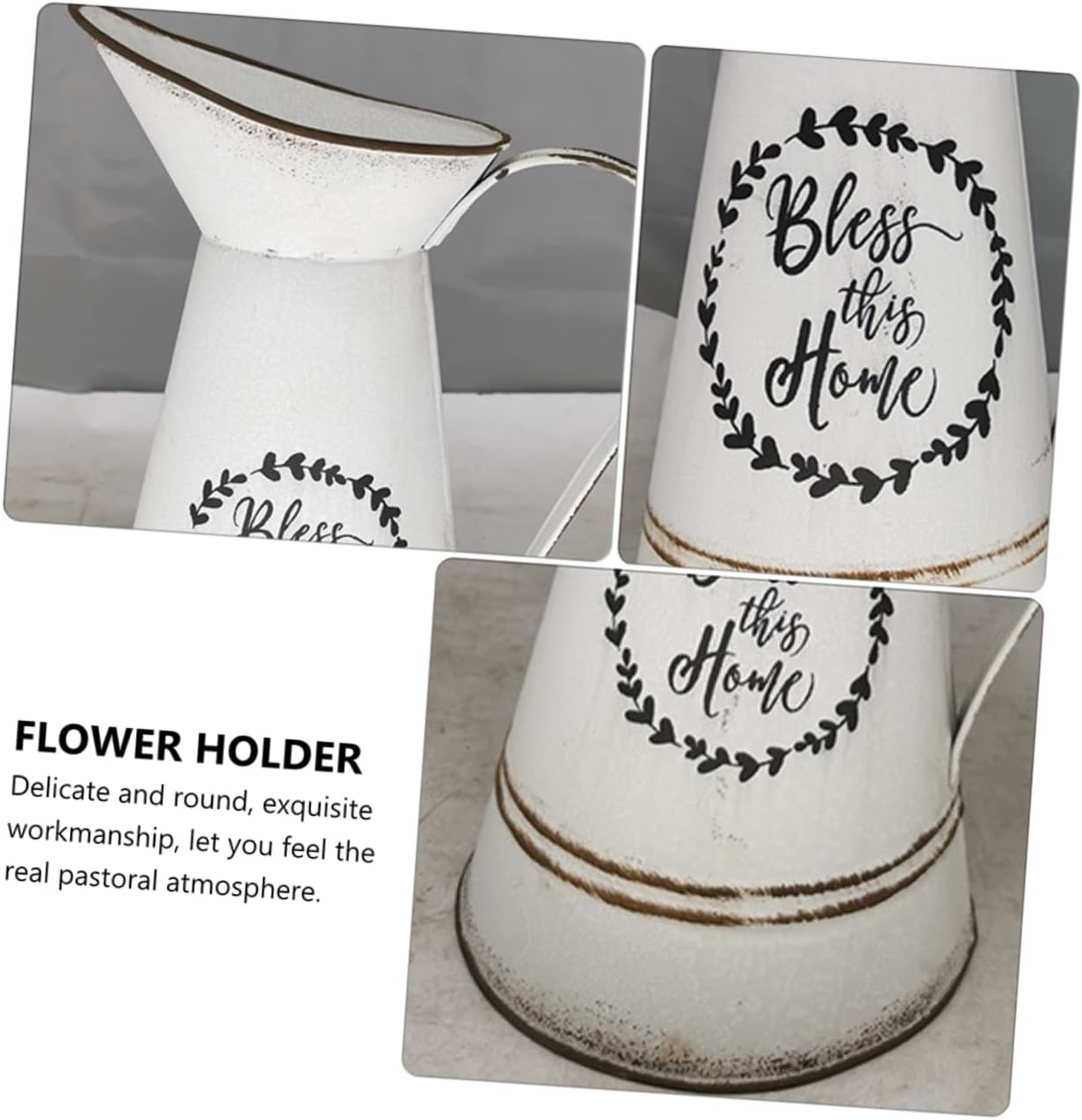 1pc Rustic Country Style Flowerpot for Home Decor Vintage White Duckbill Design