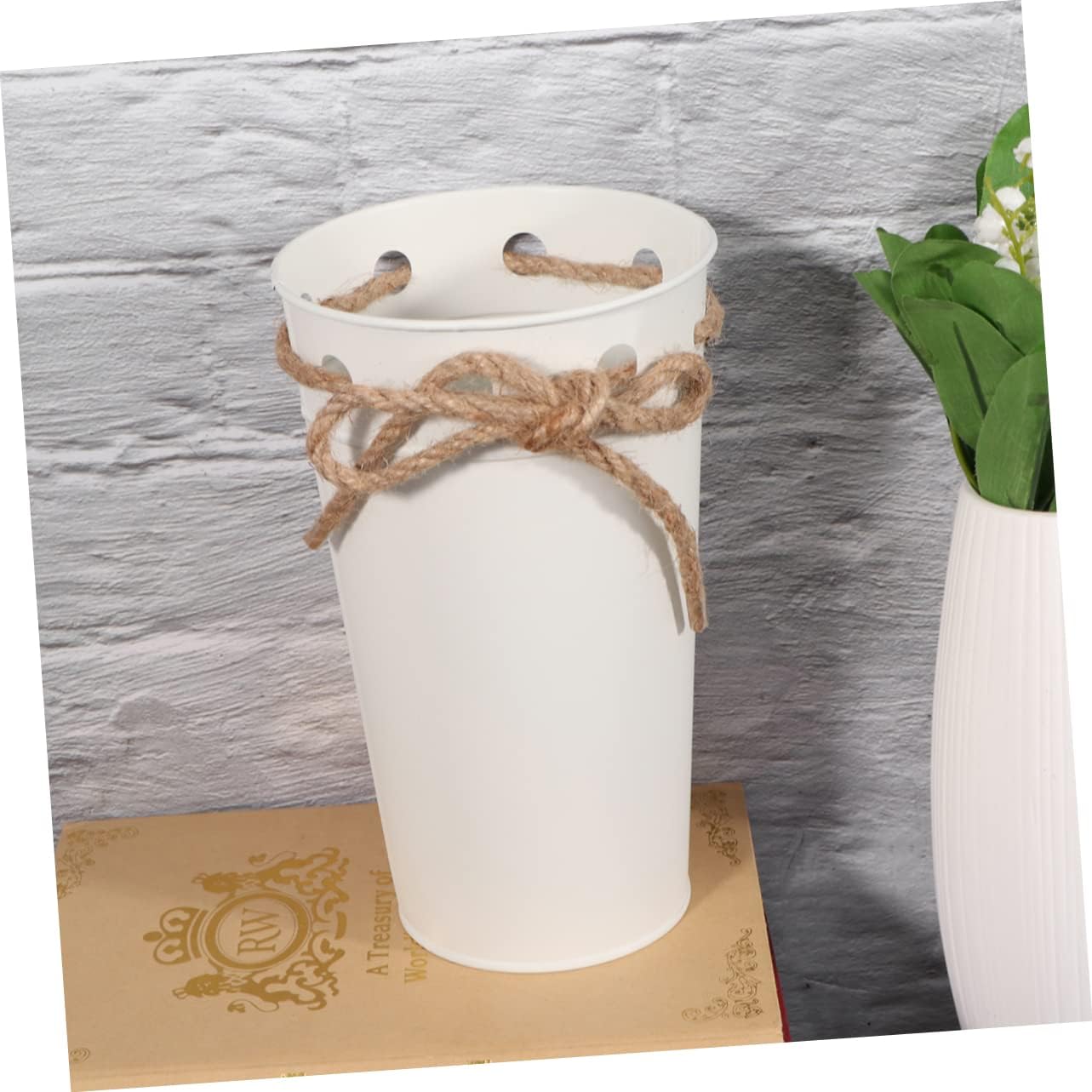 Vintage Iron Bucket for Flowers and Plants