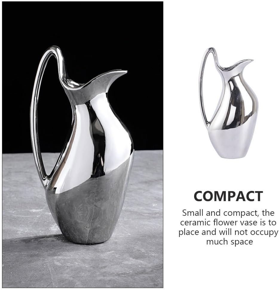 DOITOOL Farmhouse Pitcher Vase Ceramic Flower Decor for Home Office Kitchen