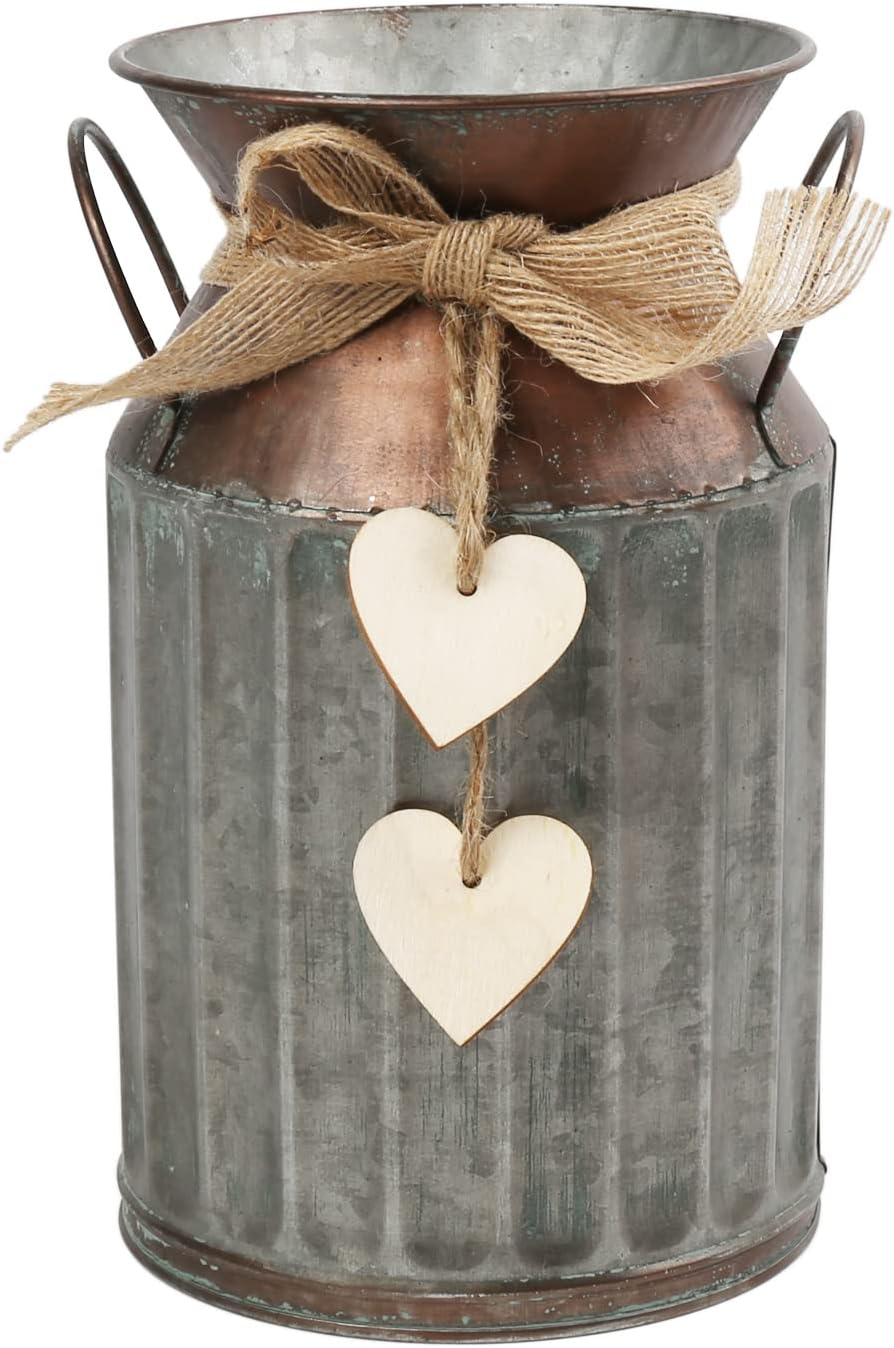 Rustic Brown Galvanized Milk Can Metal Vase 84 Inch