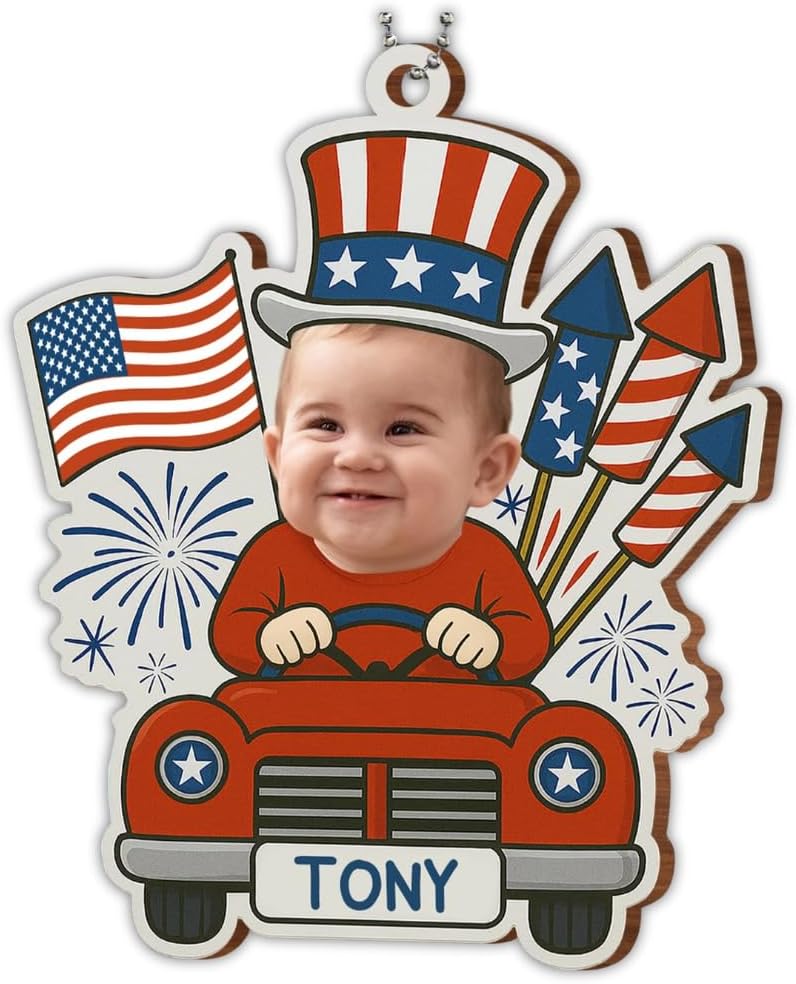 Customizable Baby 4th of July Acrylic Ornament