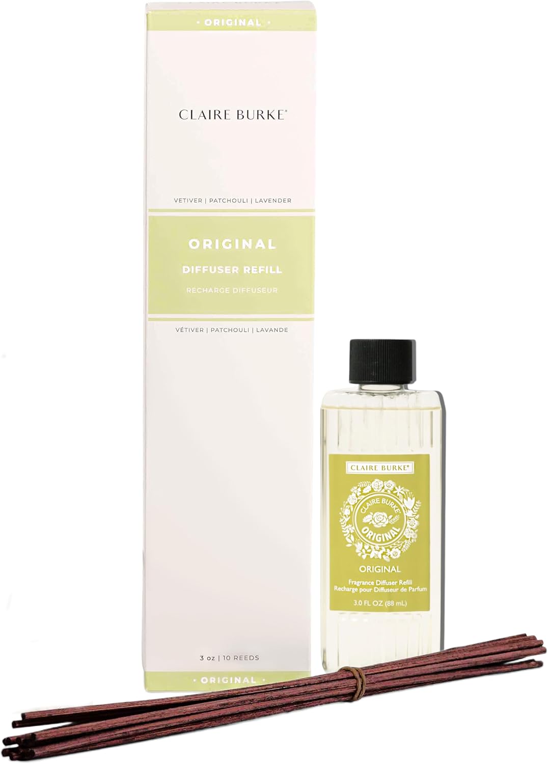 Claire Burke Original Diffuser Oil Refill with 12 Reed Sticks
