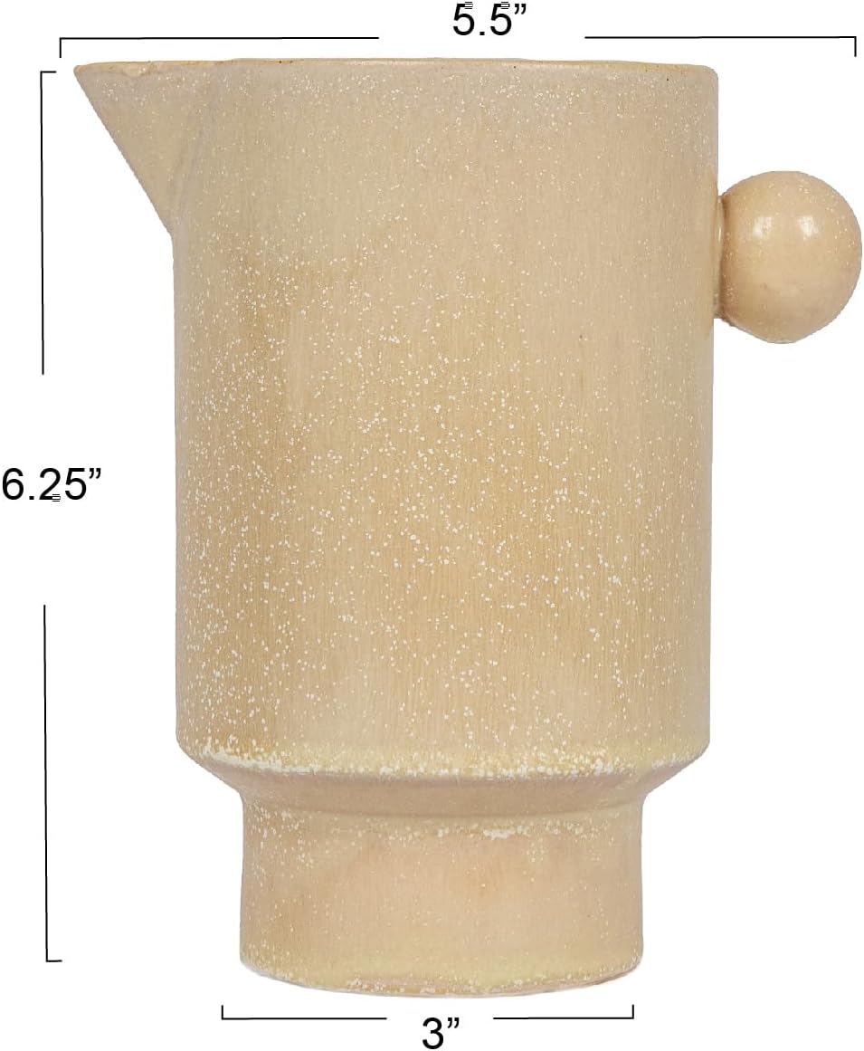 Creative Co Op Modern Small Stoneware Pitcher or Vase 24 oz