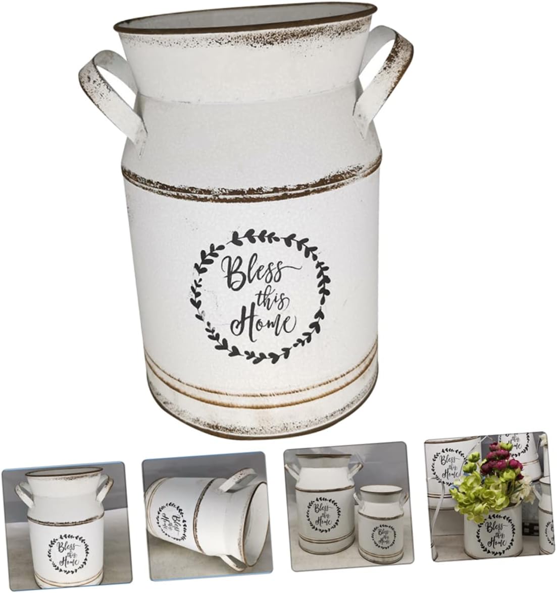 Vintage European Milk Can Flower Pot Set for Home Decor
