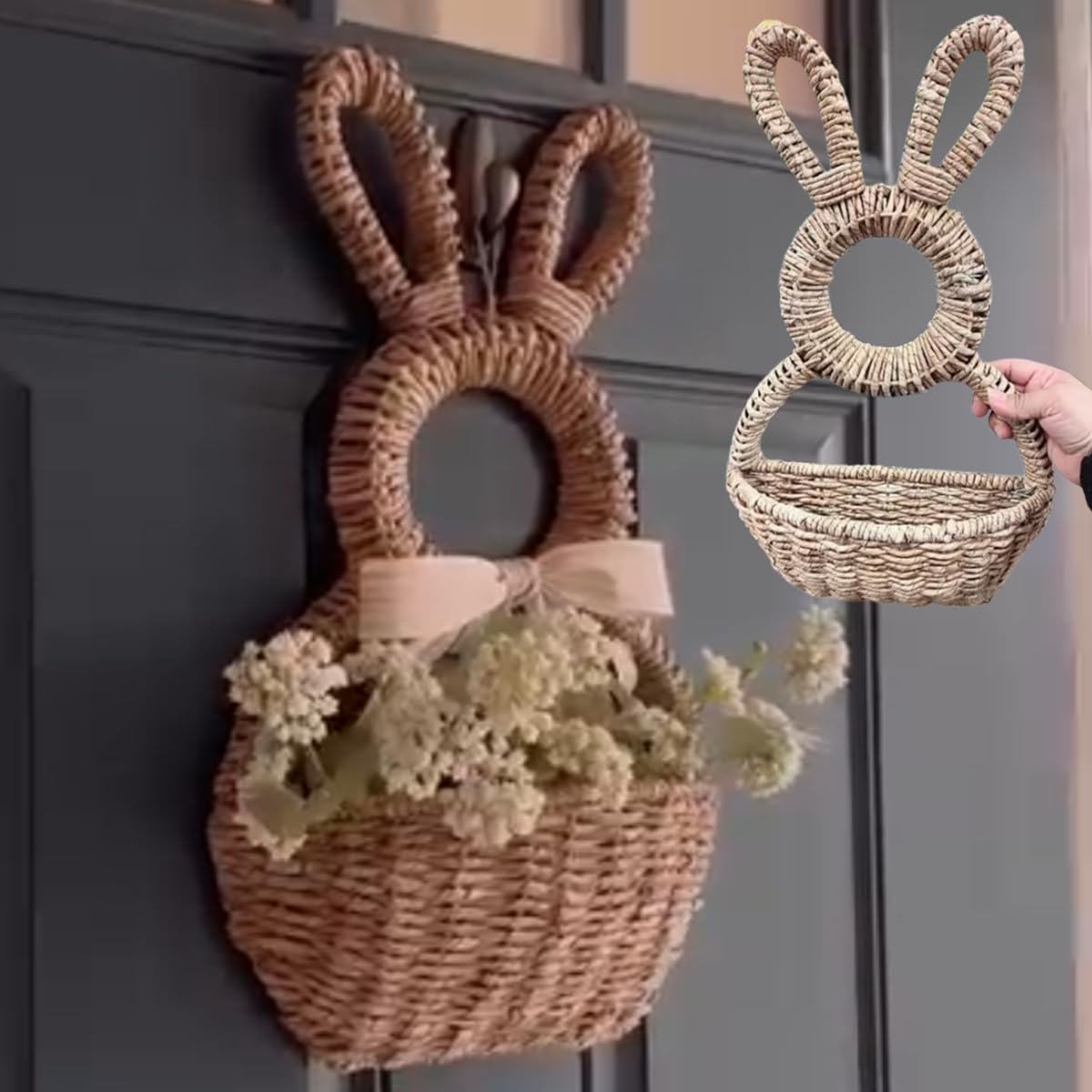 Easter Bunny Basket Wall Hanging Decor