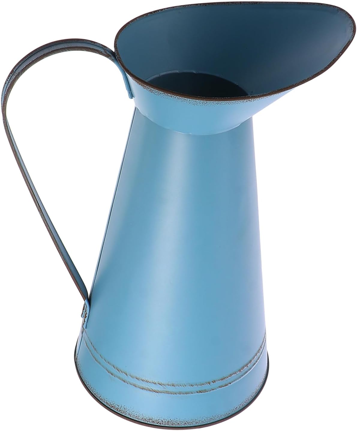 STOBAZA Multifunctional Blue Iron Flower Bucket Decor Vase