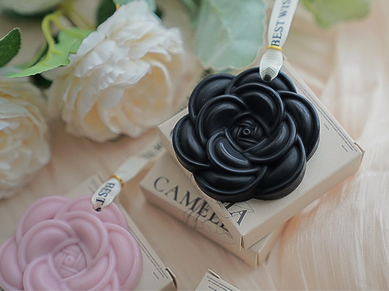 Aroma Soy Wax Sachets 3 Pack Camellia Flower Shaped Essential Oil Tablets
