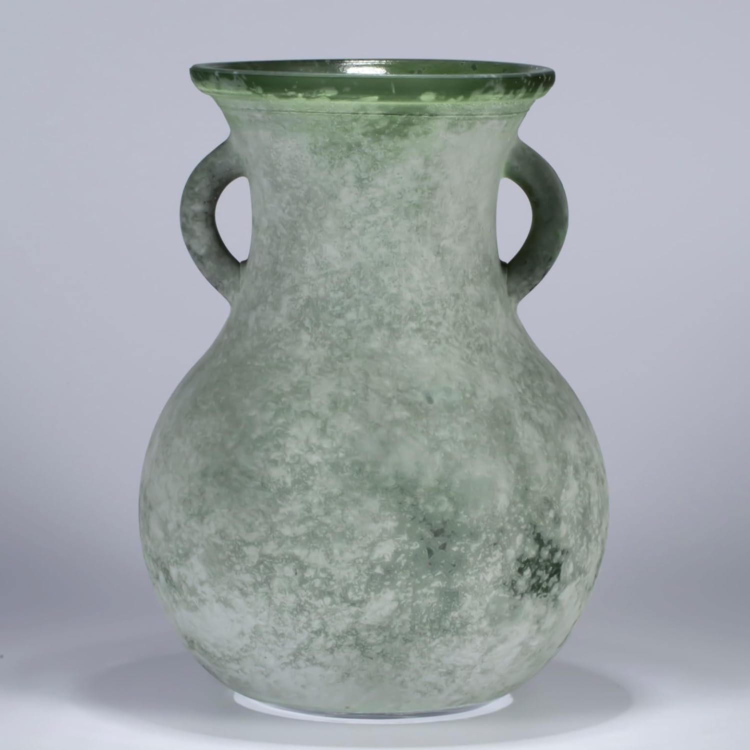 79in Green Glass Vintage Vase with Double Ears