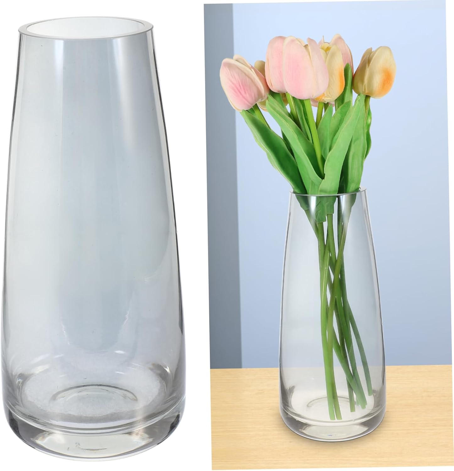 Modern Iridescent Glass Vase for Home Decor and Hydroponic Use