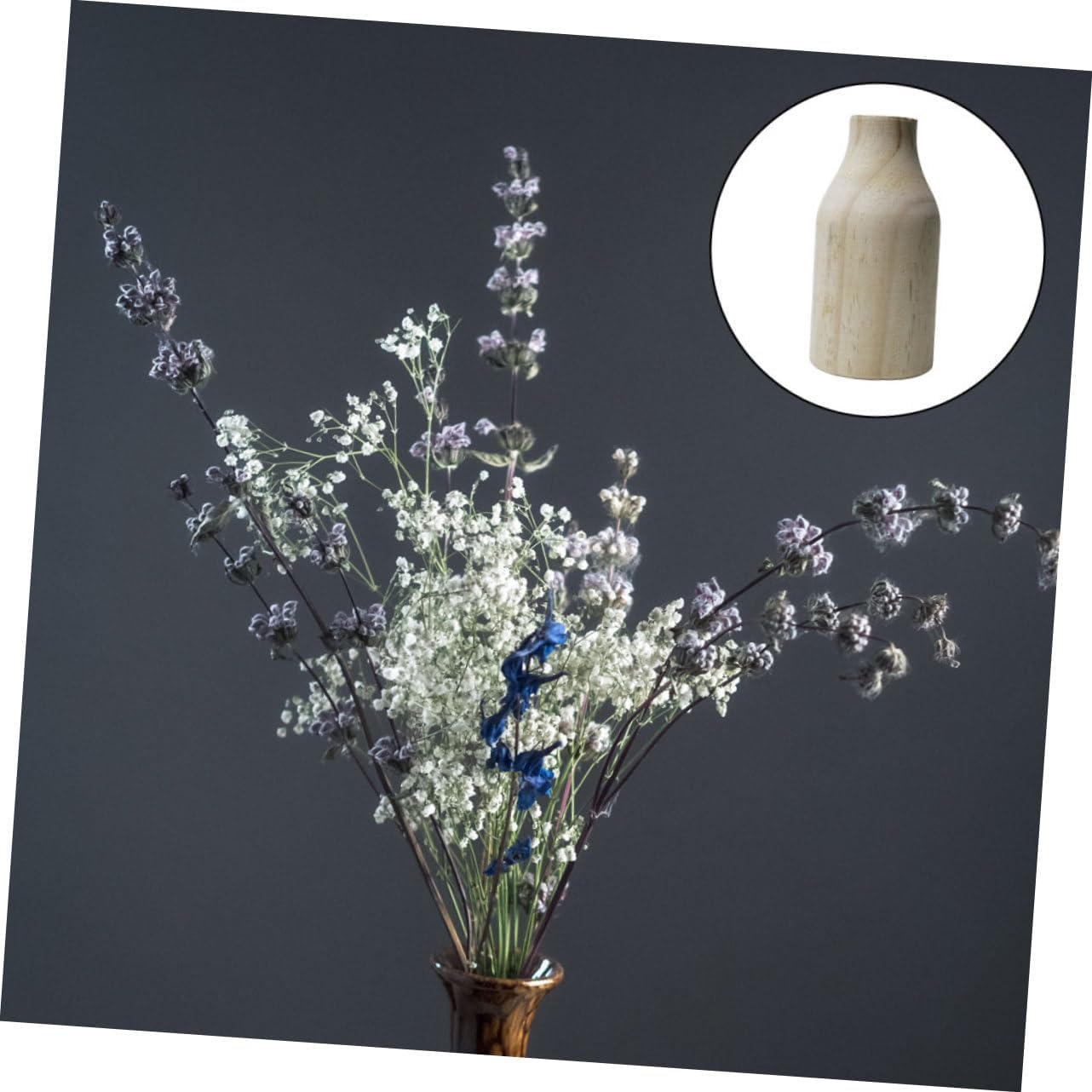 Rustic Small Pine Wood Vase for Table Centerpiece