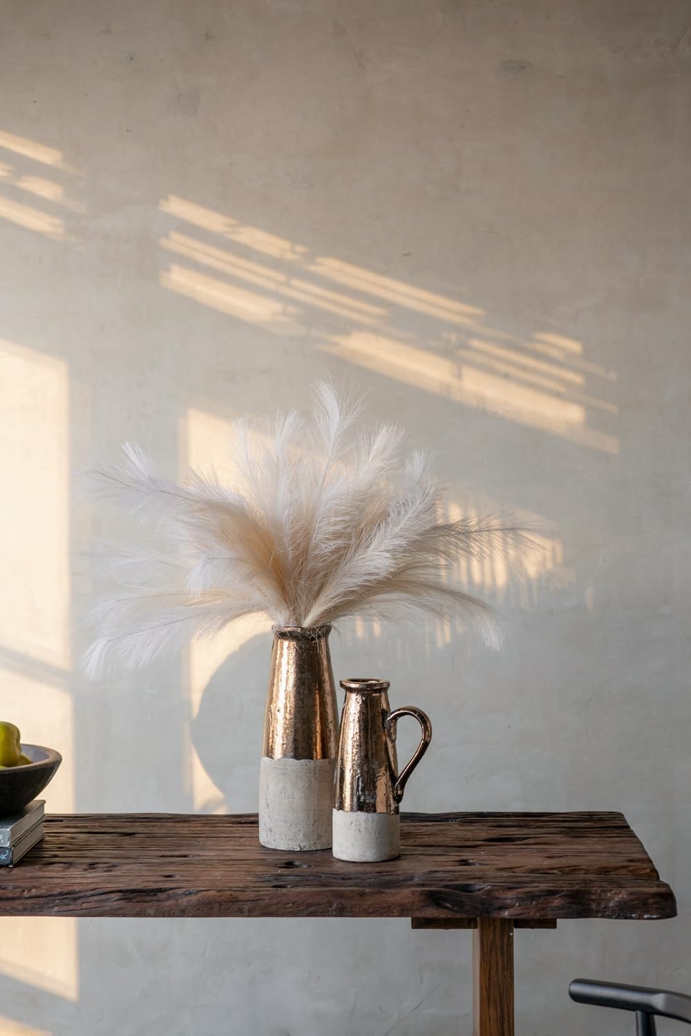 AB Home Farmhouse Pitcher Vase - Cream White and Gold