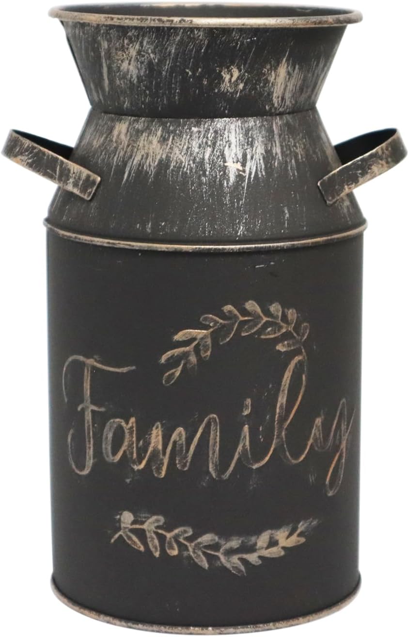Fauevav Galvanized Milk Can Greeting Vase 75 Inch