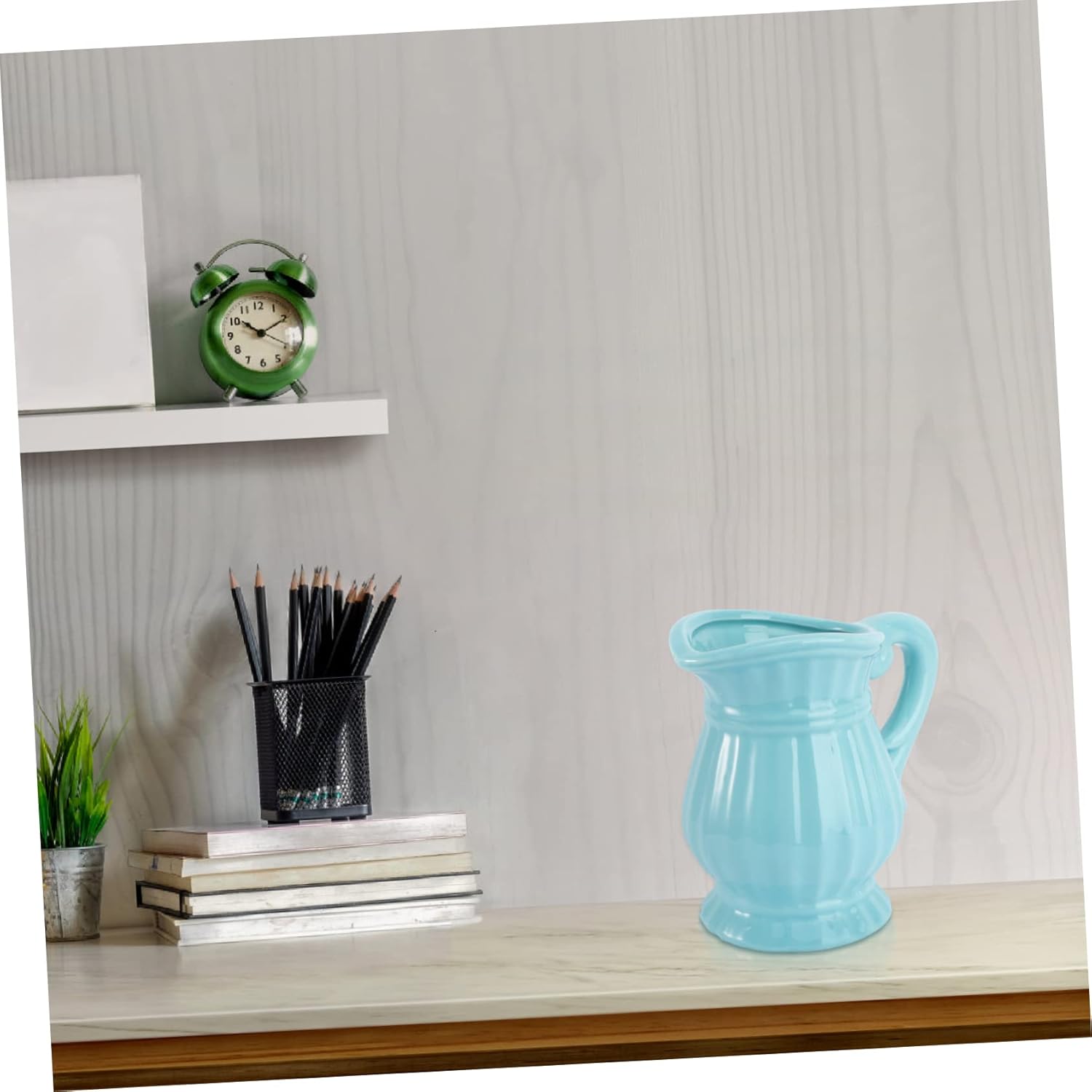 Blue Ceramic Flower Vase for Home Decor Minimalist Artistic Centerpiece